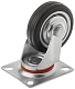 Промышленное колесо, диаметр 75мм, крепление - поворотная площадка, черная резина, роликовый подшипник - SC 93